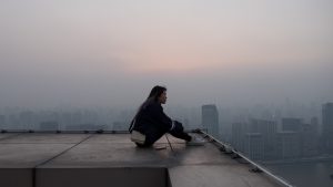 Girl on rooftop