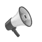 gray halftone megaphone