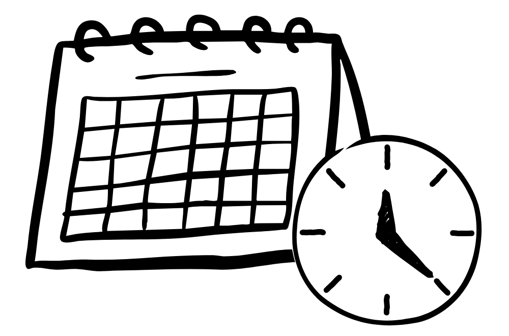 Calendar icon with clock