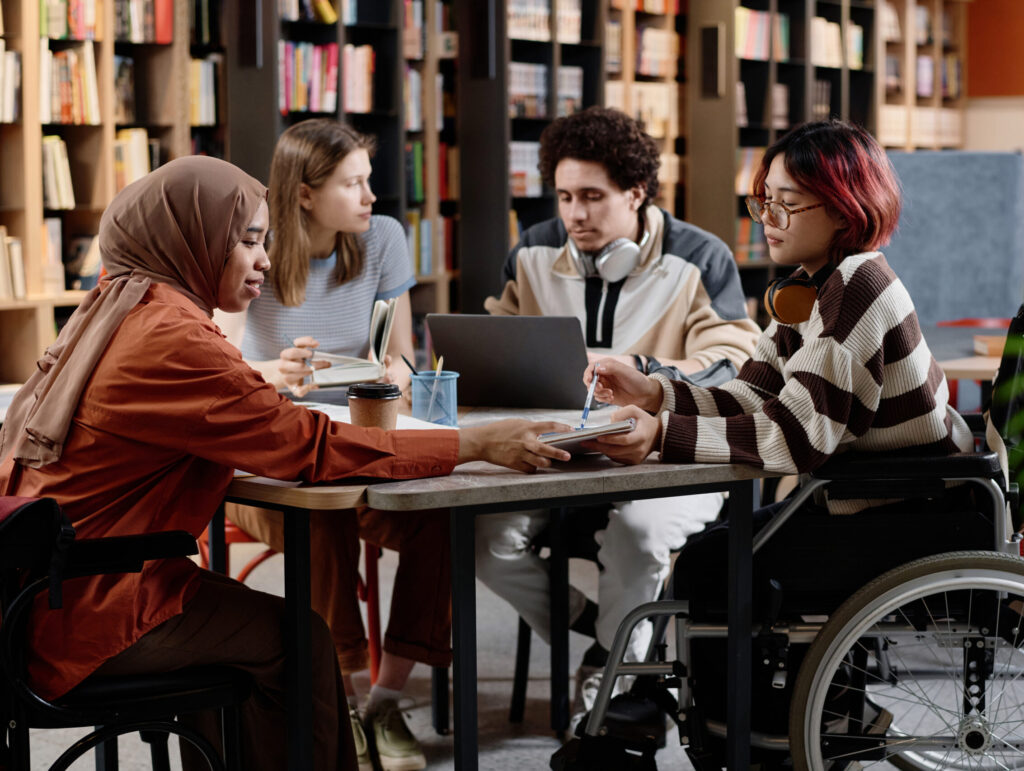 students Studying In Library