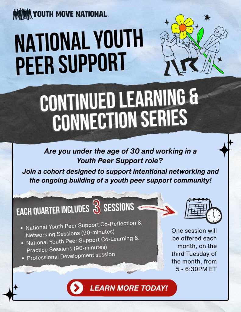 National Youth Peer Support Continued Learning & Connection Series Flyer