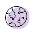 Purple globe icon